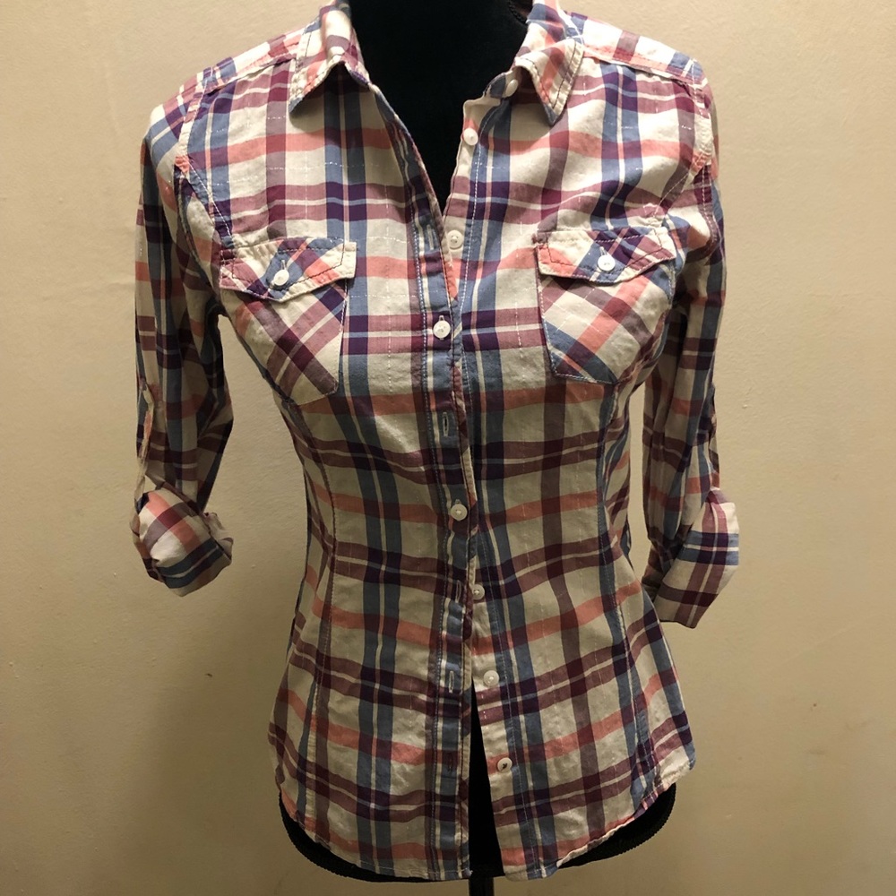 Guess Plaid Button Down Shirt
